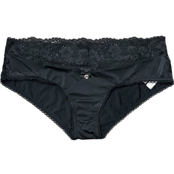 Victorias Secret Body Supersoft Satiny Lace waist Hiphugger panty black - Picture 1 of 6